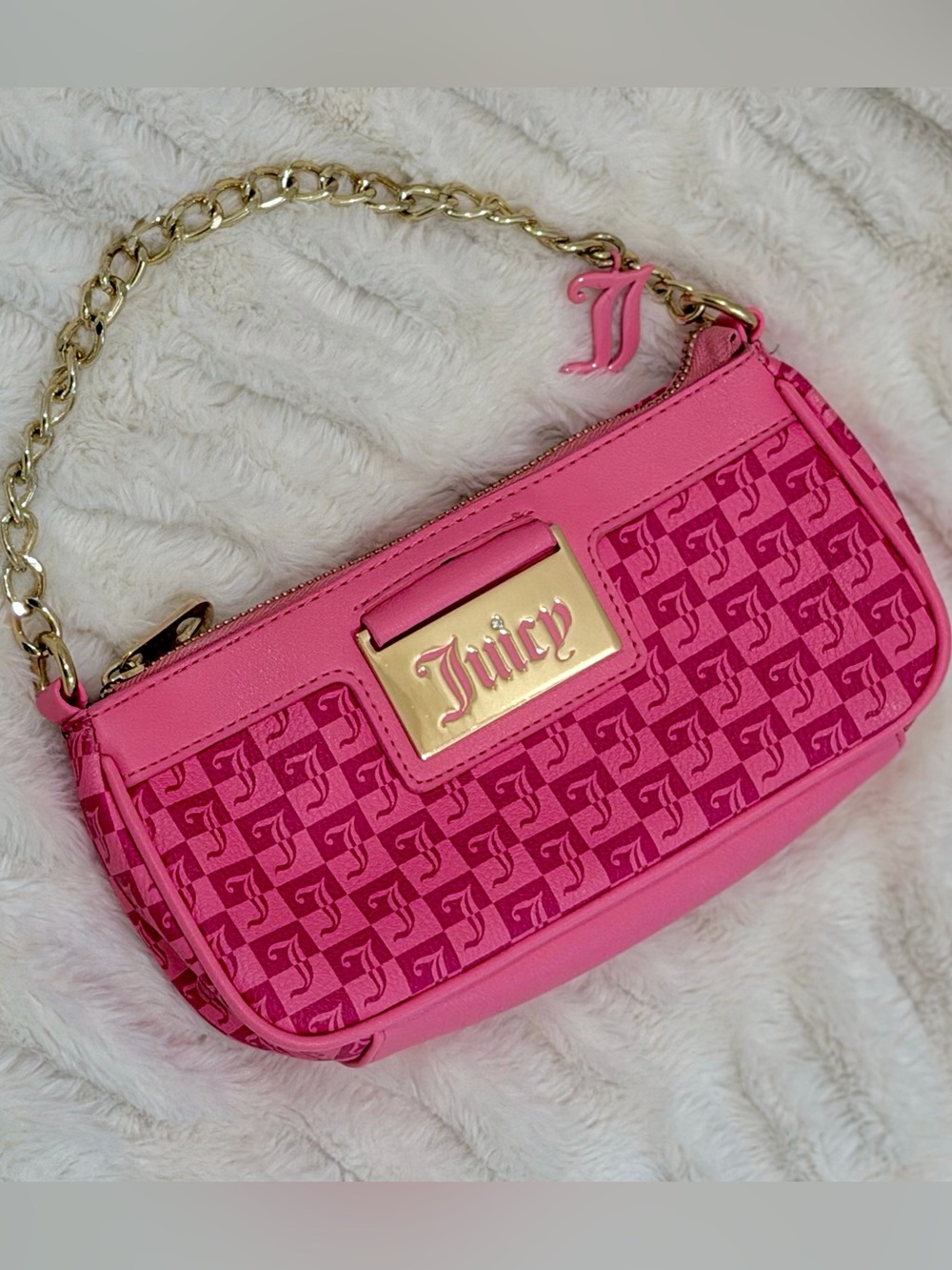 Y2K Juicy Couture Hot Pink Logo Chain Crossbody
